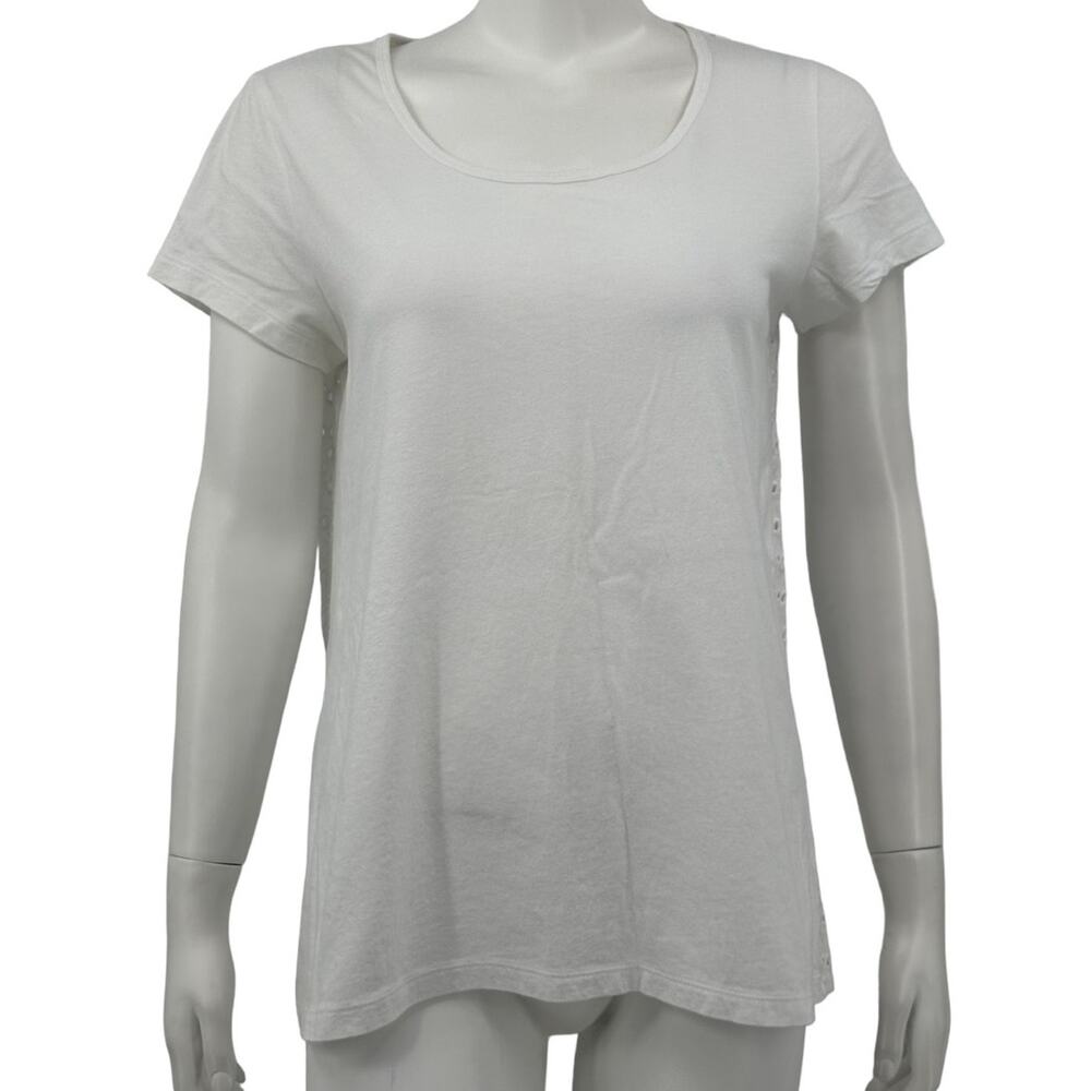Vineyard Vines Top Womens‎ Small White Eyelet Back Swing Tee Beachy Boho Preppy